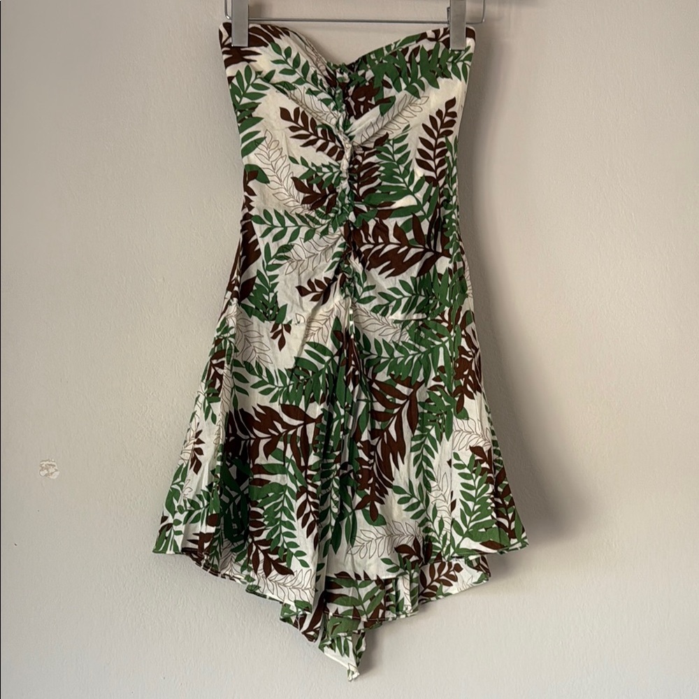 BCBGMaxAzria Fern Patterened Strapless Dress